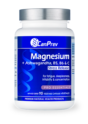 Can Prev Magnesium Stress Release + Ashwagandha, B5, B6 & C