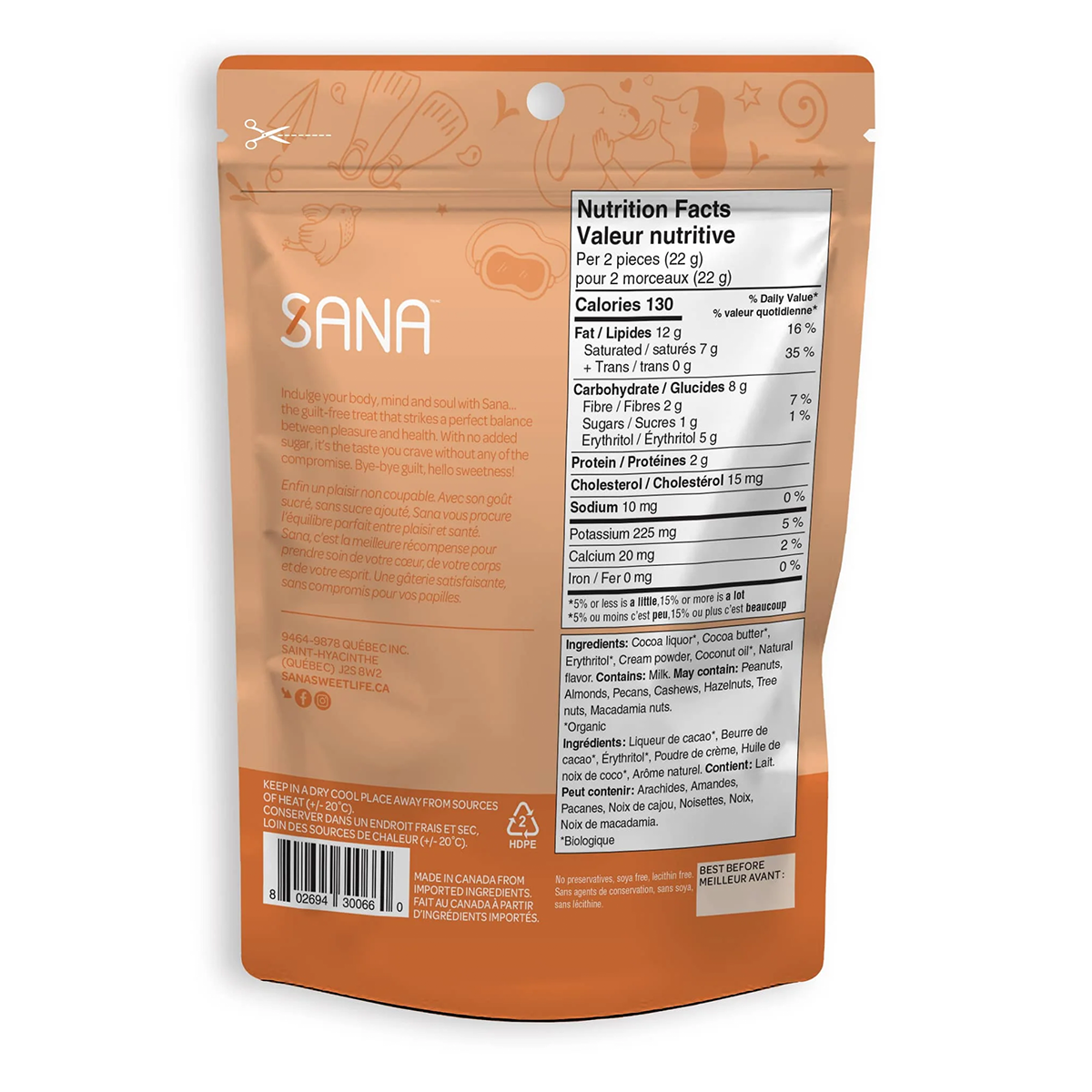 Sana Orange Dark Chocolaty Bites 100g