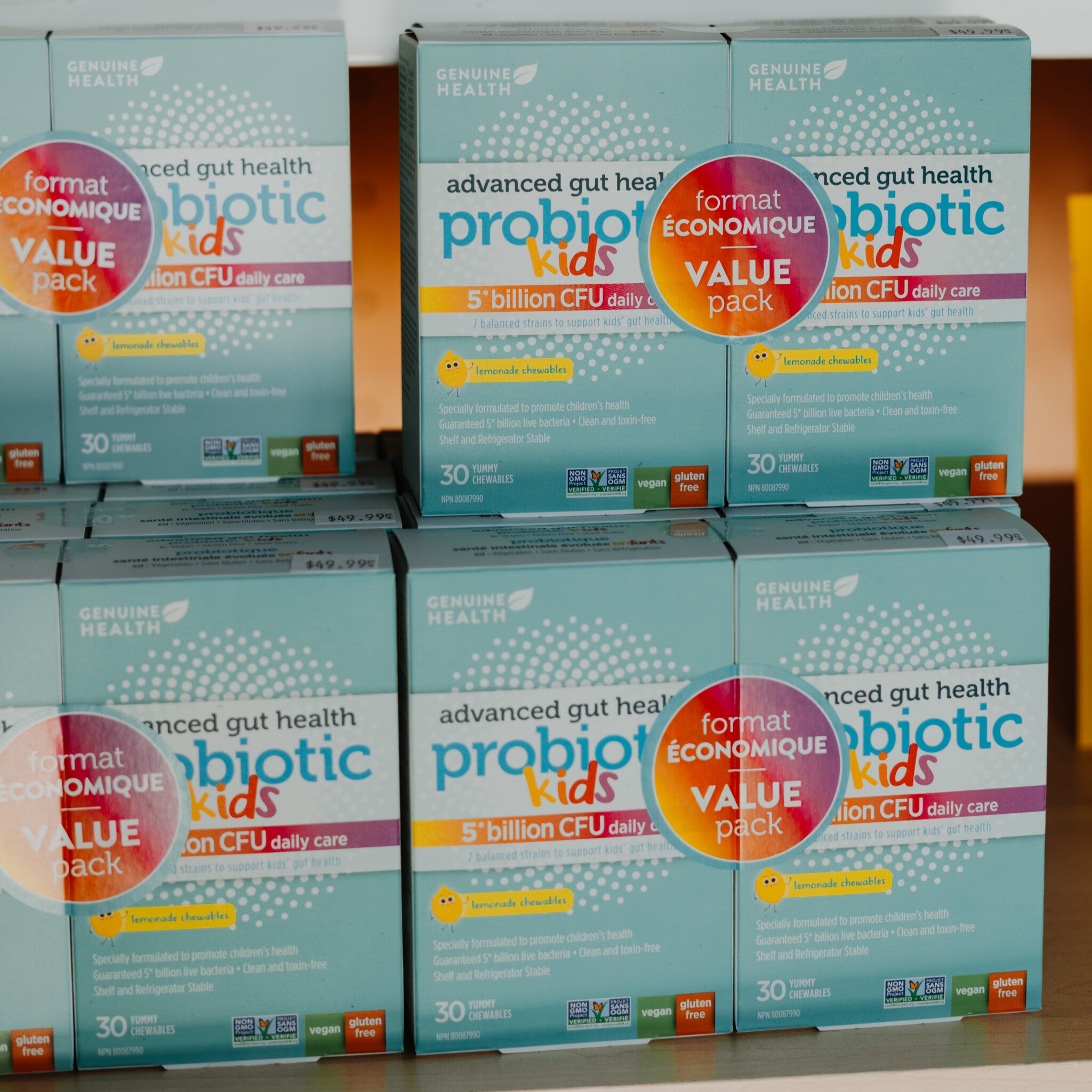 Genuine Health Kids Probiotic 5 Billion CFU Value Pack 2x30 Lemonade Chewables