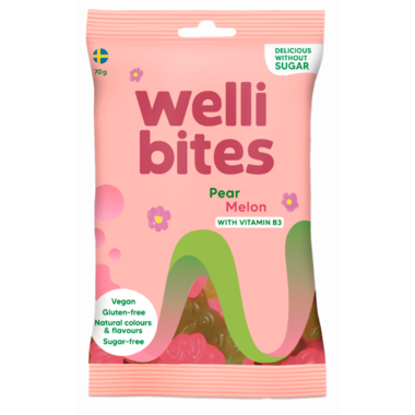 Welli Bites Sugar Free Candy- Pear & Melon 70g