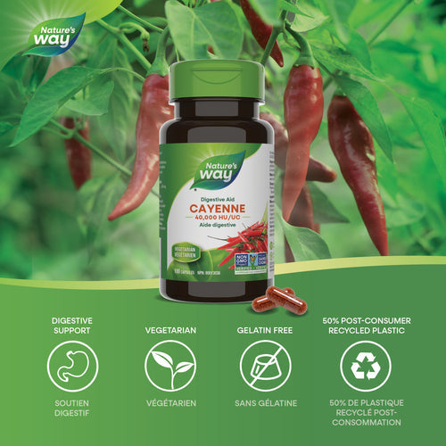 Nature's Way Cayenne 40,000 HU 100 Capsules
