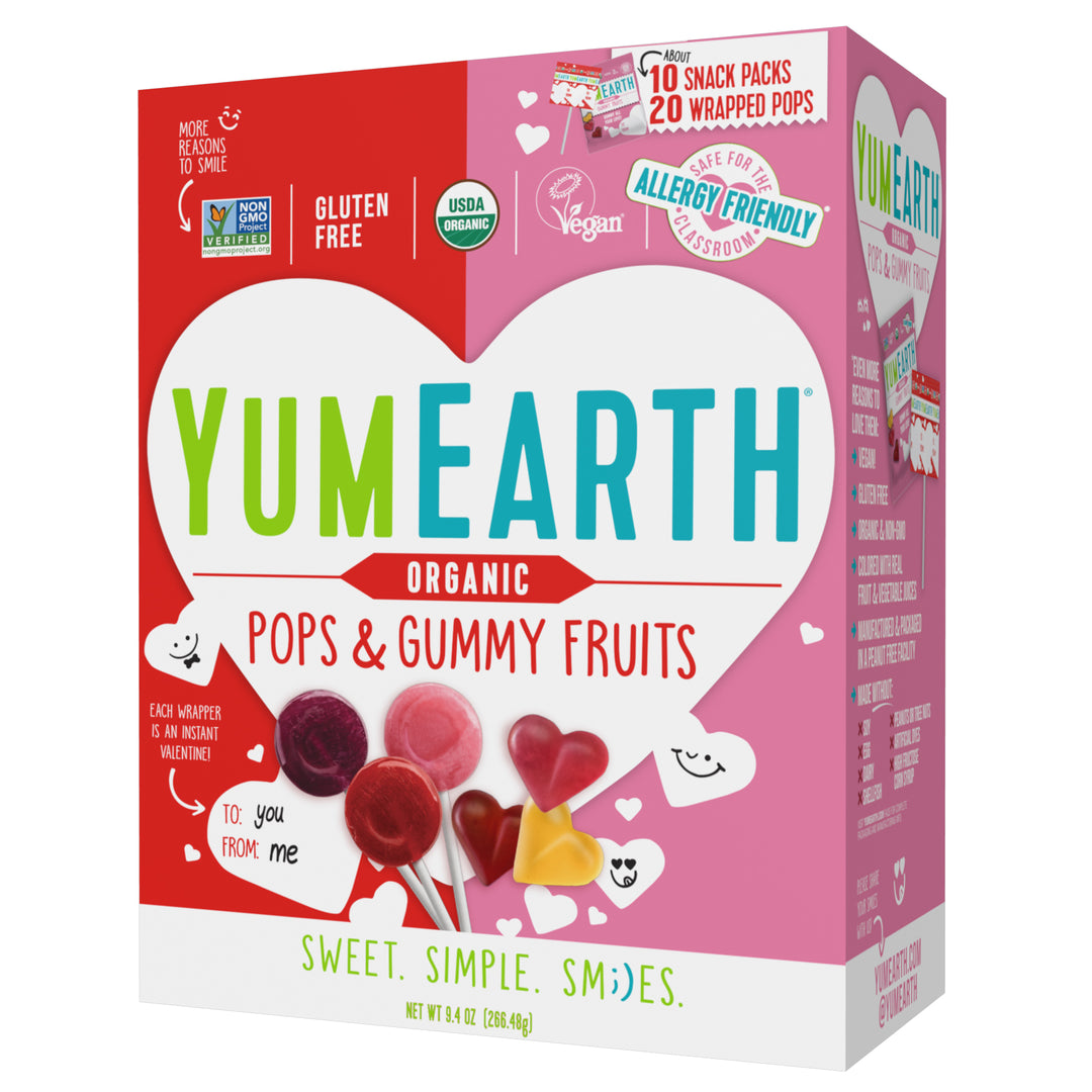 YumEarth Organic Valentine's Pops & Gummy Fruits