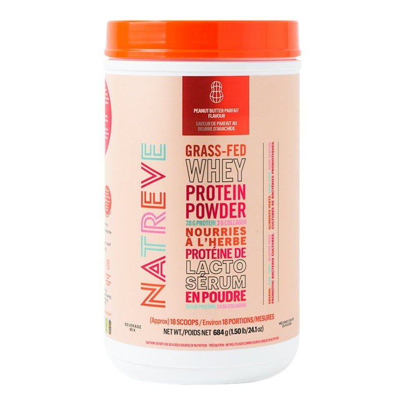 Natreve Grass Fed Whey Protein Powder Peanut Butter Parfait 684g
