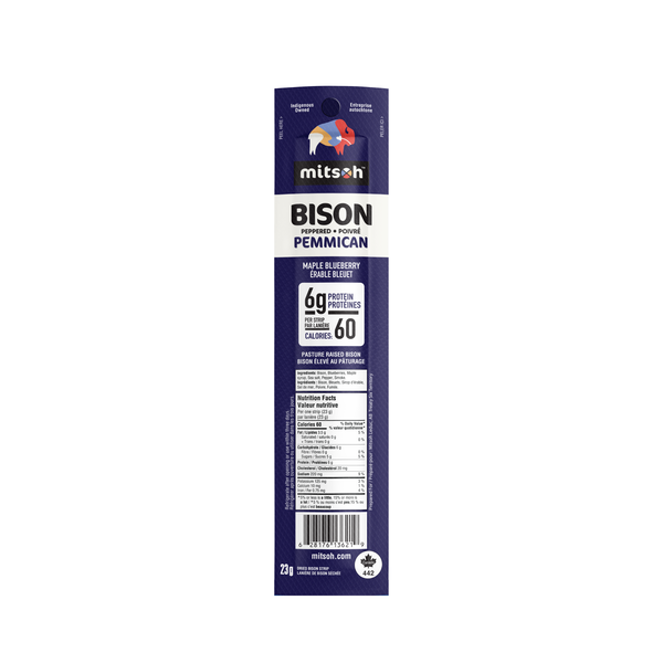 Mitsoh Bison Strips- Maple Saskatoon Berry 23g