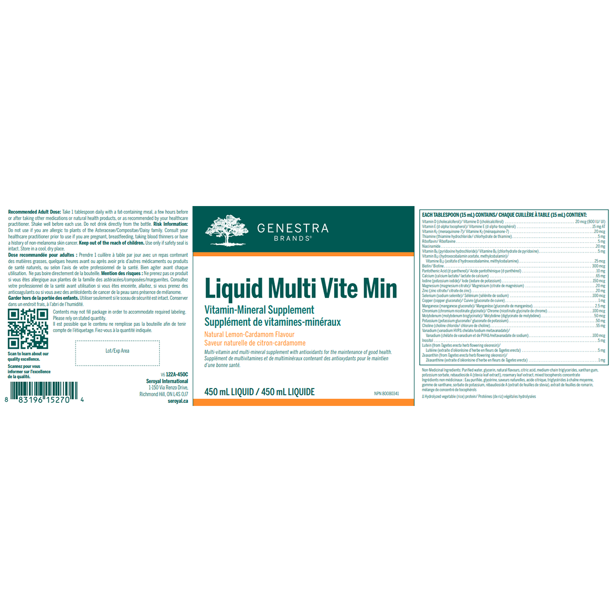Genestra Liquid Multi Vite Min 450ml