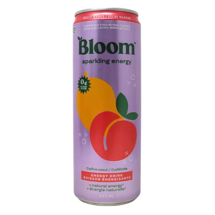Bloom Sparkling Energy Drink- Peach Mango 355mL