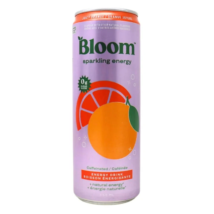 Bloom Sparkling Energy Drink- Juicy Orange 355mL