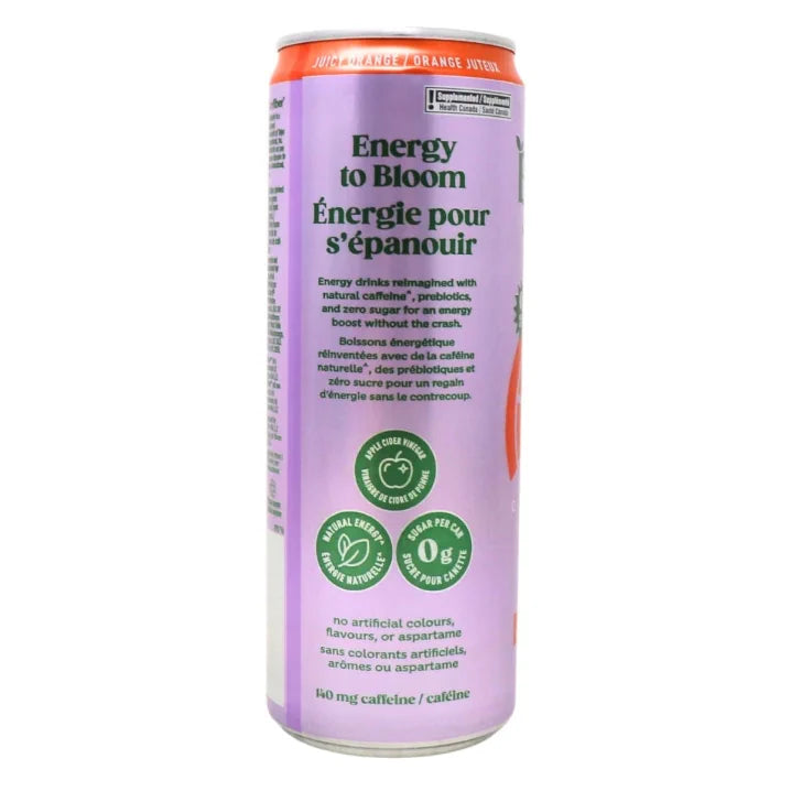 Bloom Sparkling Energy Drink- Juicy Orange 355mL