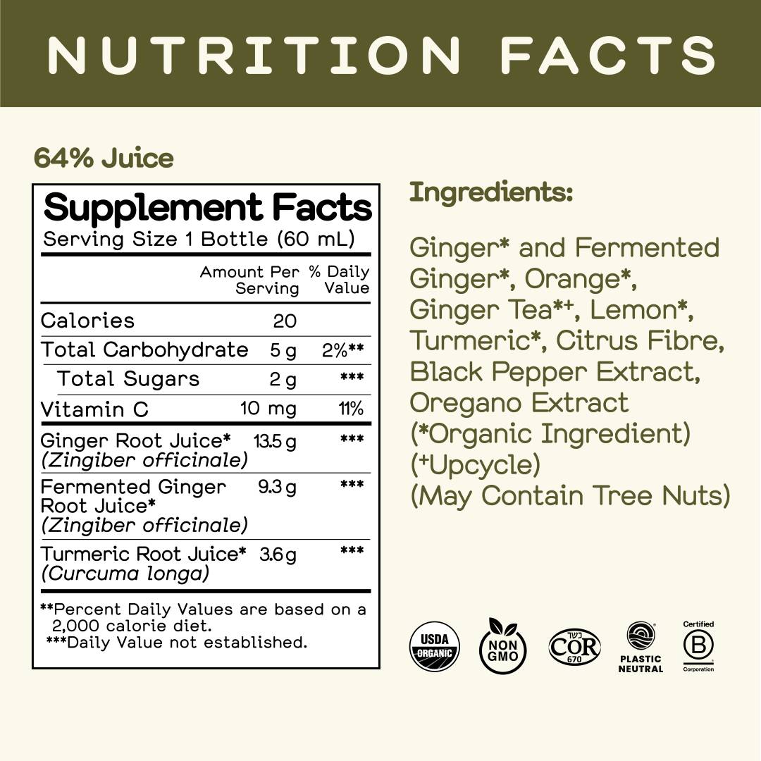 Greenhouse Organic Fiery Ginger- 21 Shots 1.26L