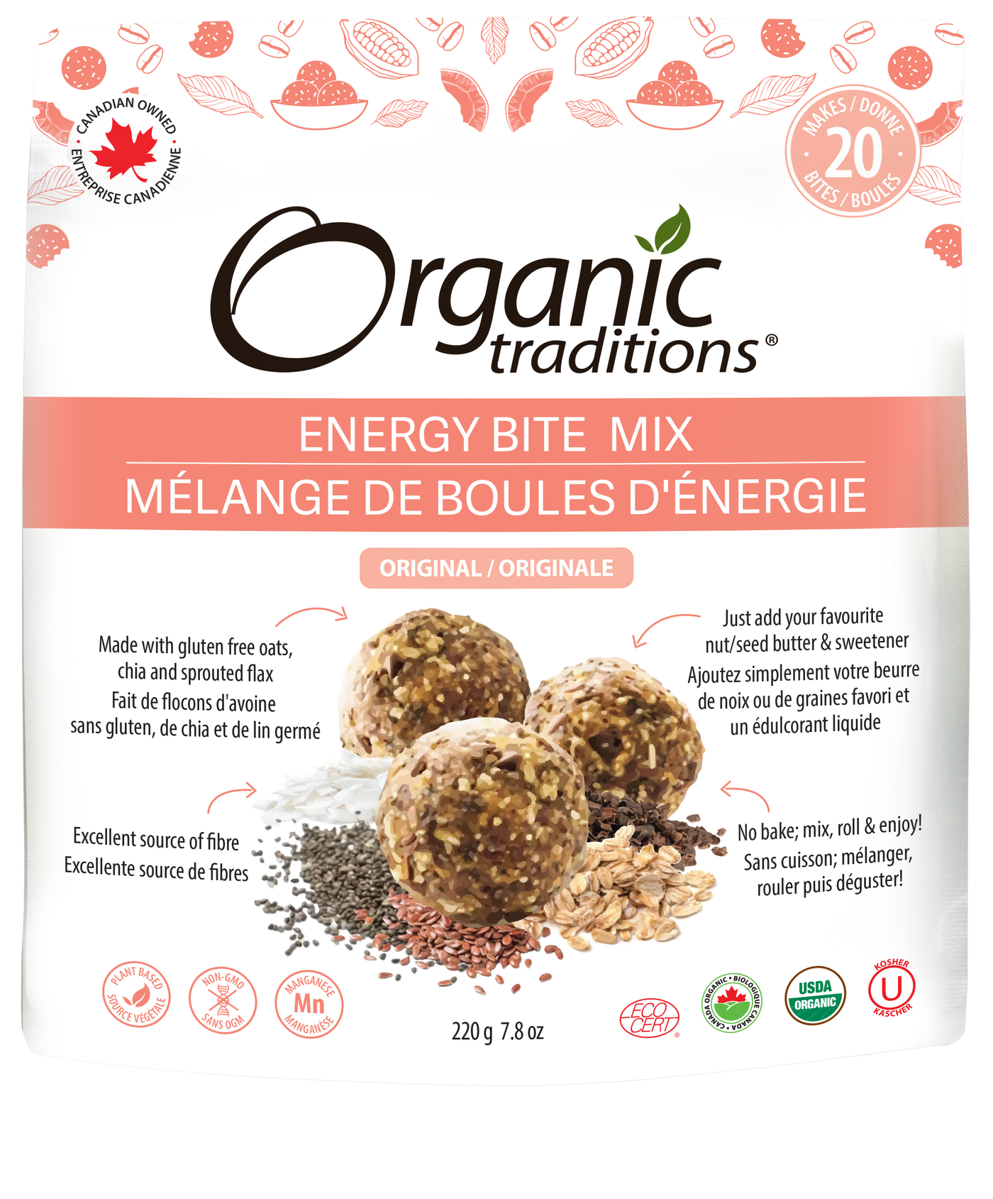 Organic Traditions Energy Bite Mix - Original 220g