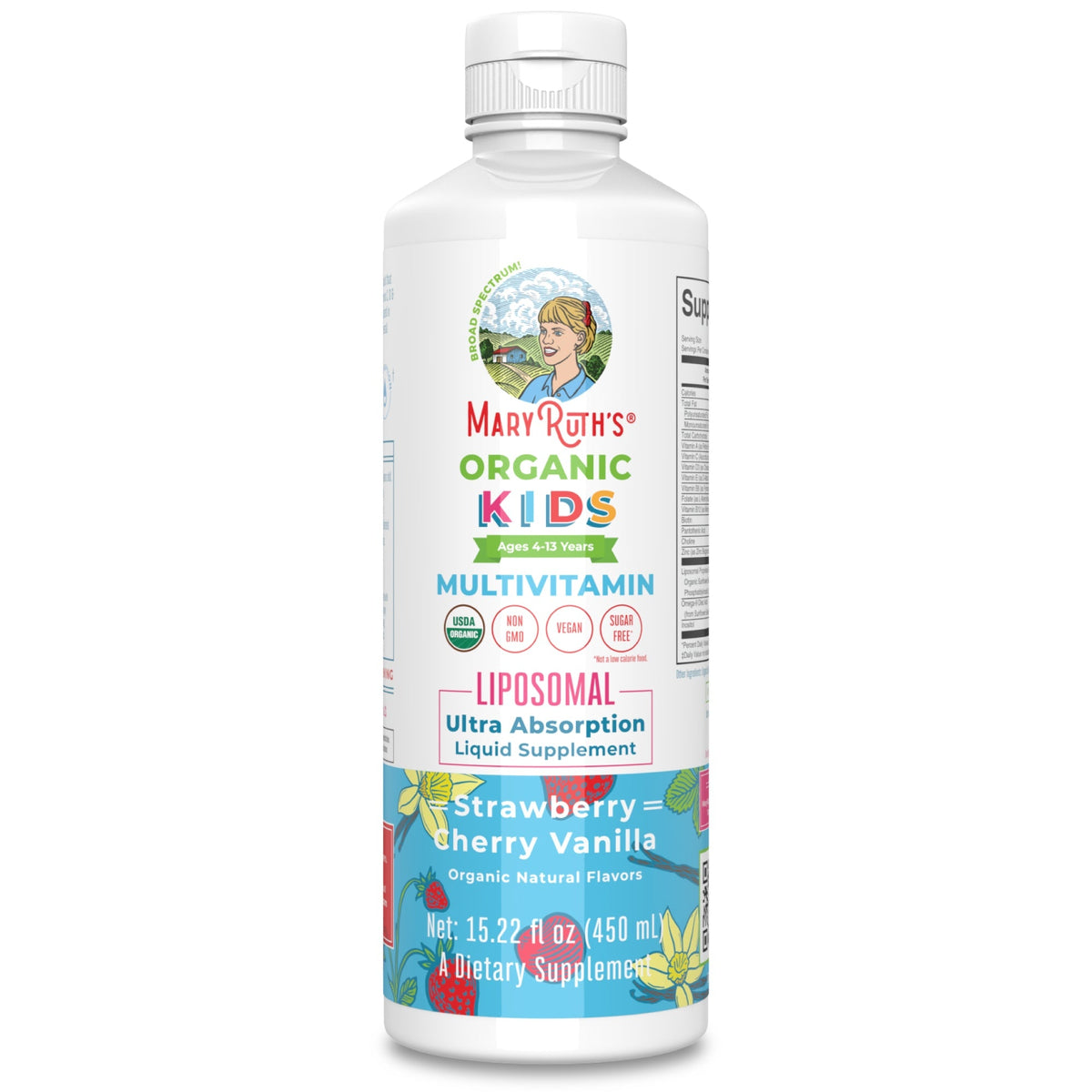 Mary Ruth's Organic Kids Multivitamin Liposomal - Strawberry Cherry Vanilla 15ml