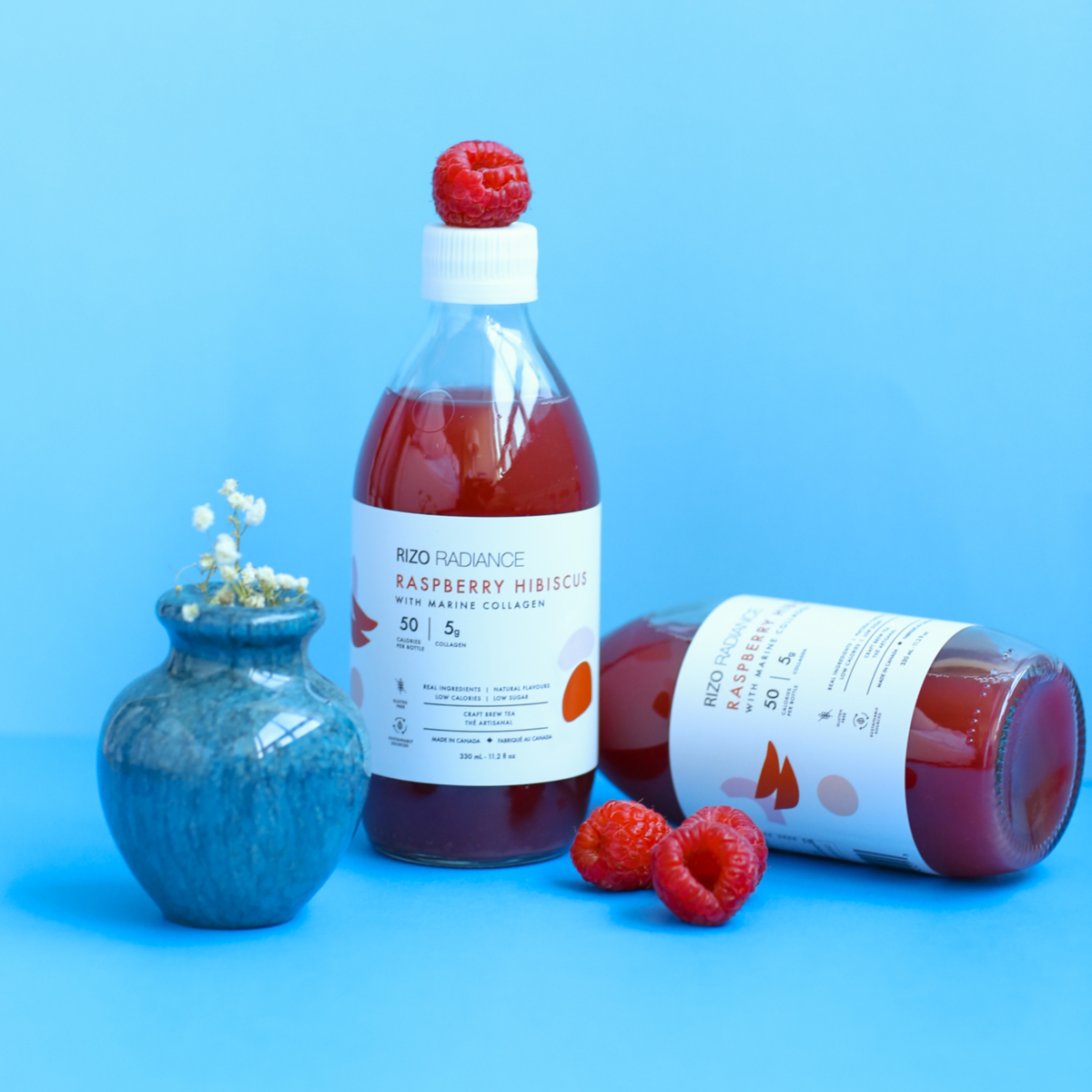 Raspberry Hibiscus  Craft Brew Tea with Marine Collagen 330ml