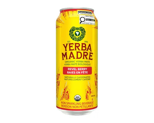 Yerba Madre Organic Yerba Mate Non-Sparkling Beverage- Revel Berry 458mL