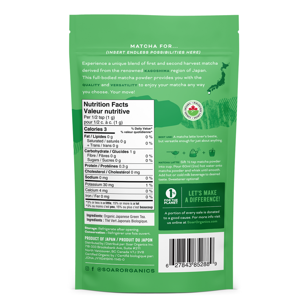 Soar Organic Matcha Green Tea Everyday Grade 100g