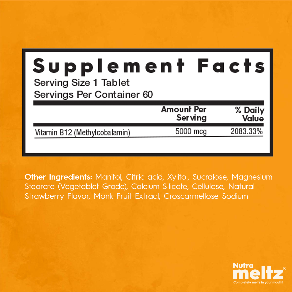 Nutrameltz Vitamin B12 Max 5000mcg