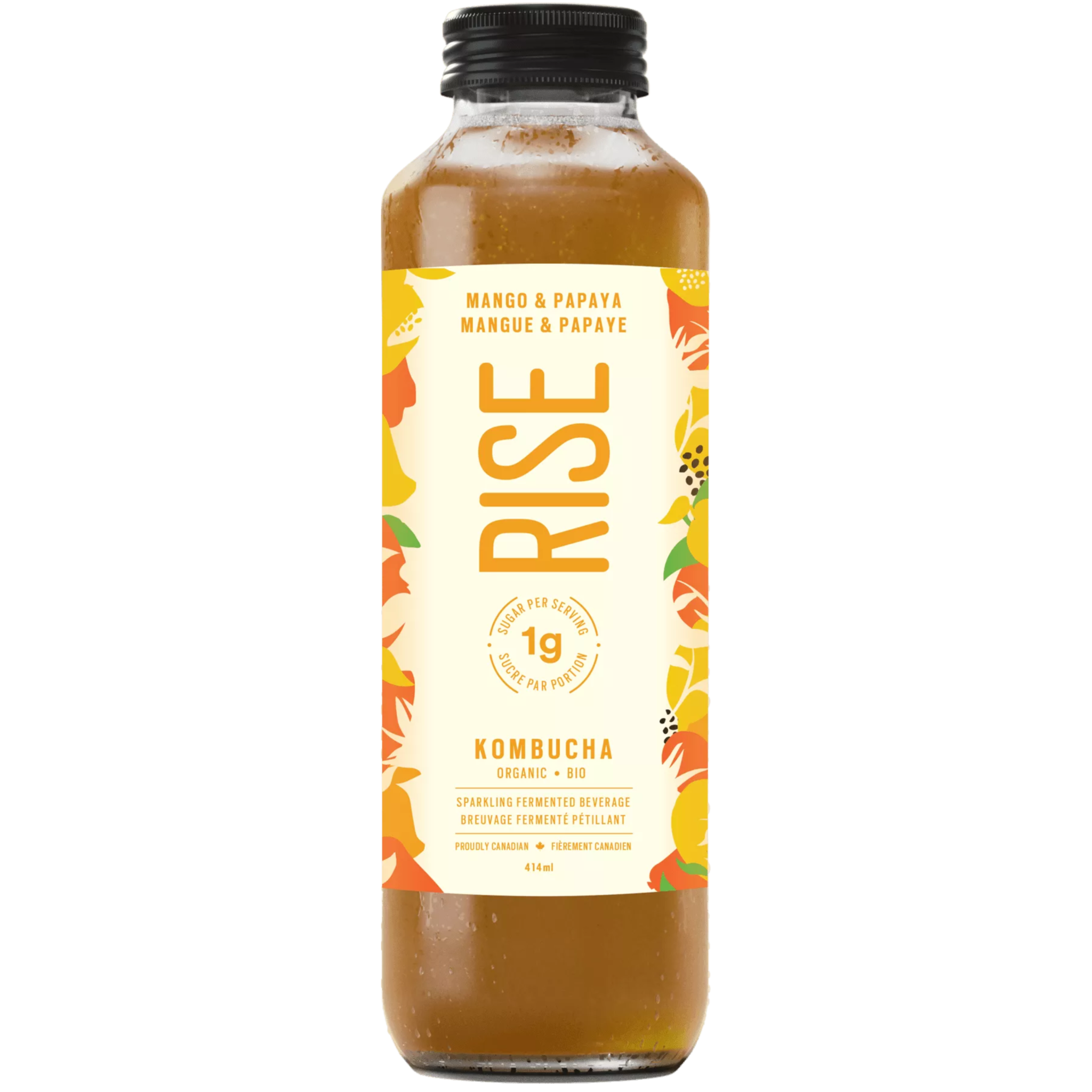 Rise Mango &amp; Papaya Kombucha 414ml