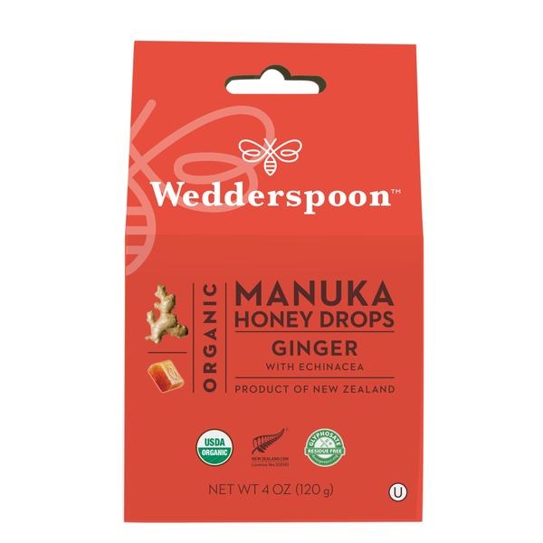 Wedderspoon Manuka Honey Drops - Ginger with Echinacea 120g