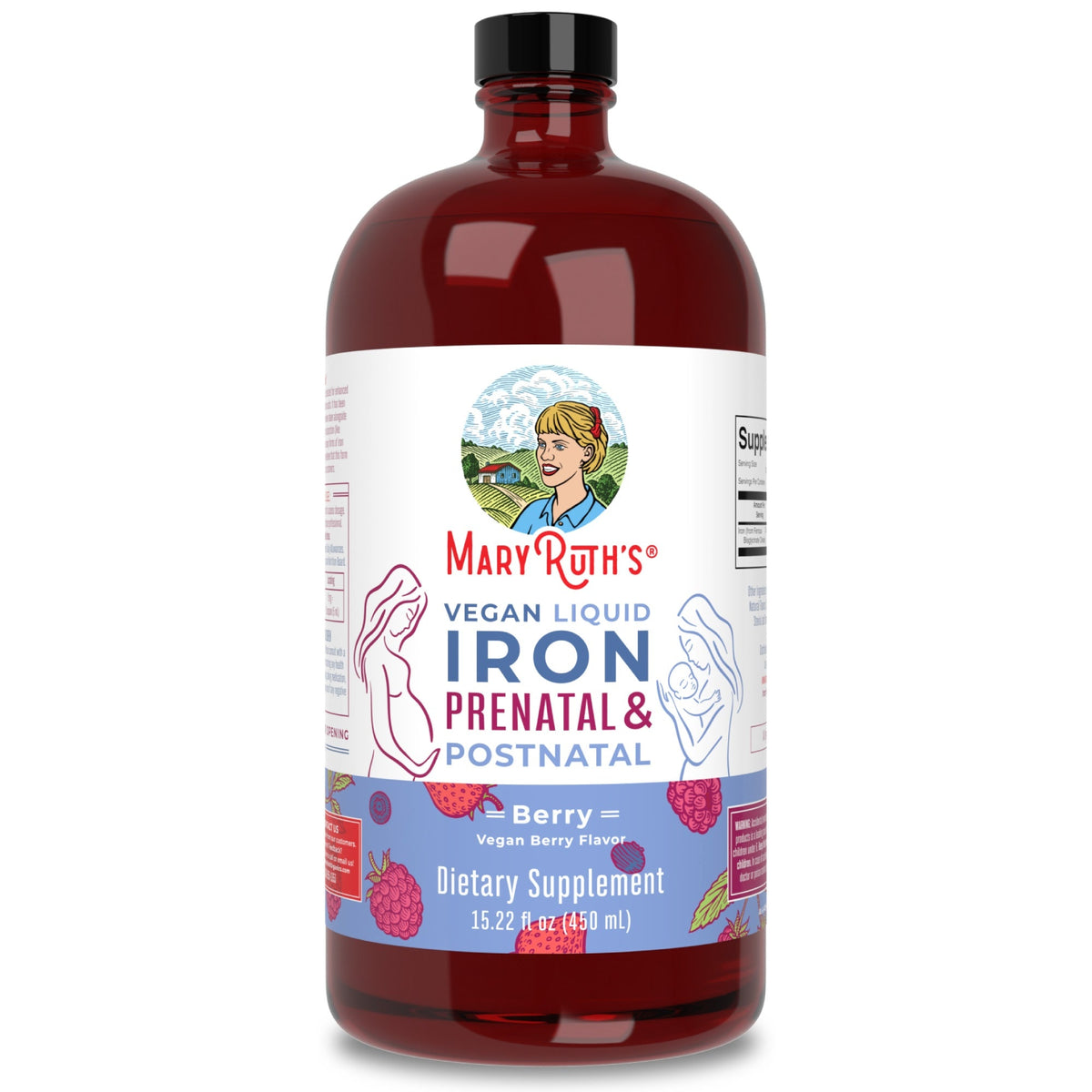 Mary Ruth's Vegan Liquid Prenatal & Postnatal Iron 450ml Berry
