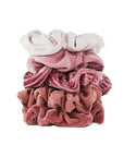 Velvet Scrunchies - Blush and Mauve - 5 pack