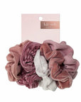 Velvet Scrunchies - Blush and Mauve - 5 pack