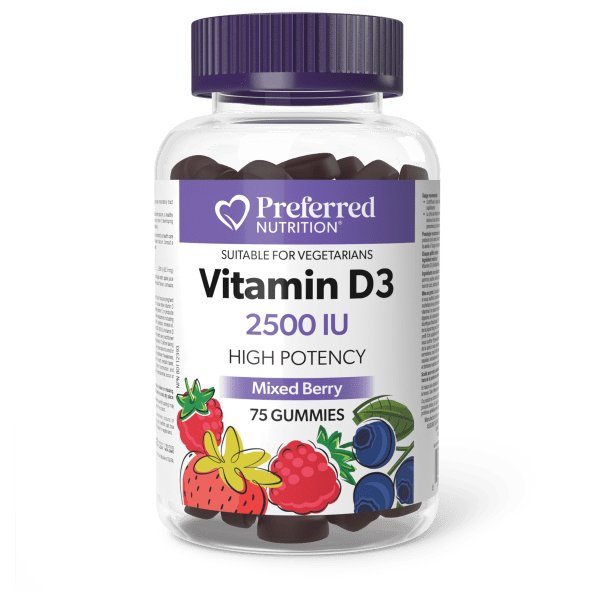Preferred Nutrition Vitamin D3 2500IU 75 gummies