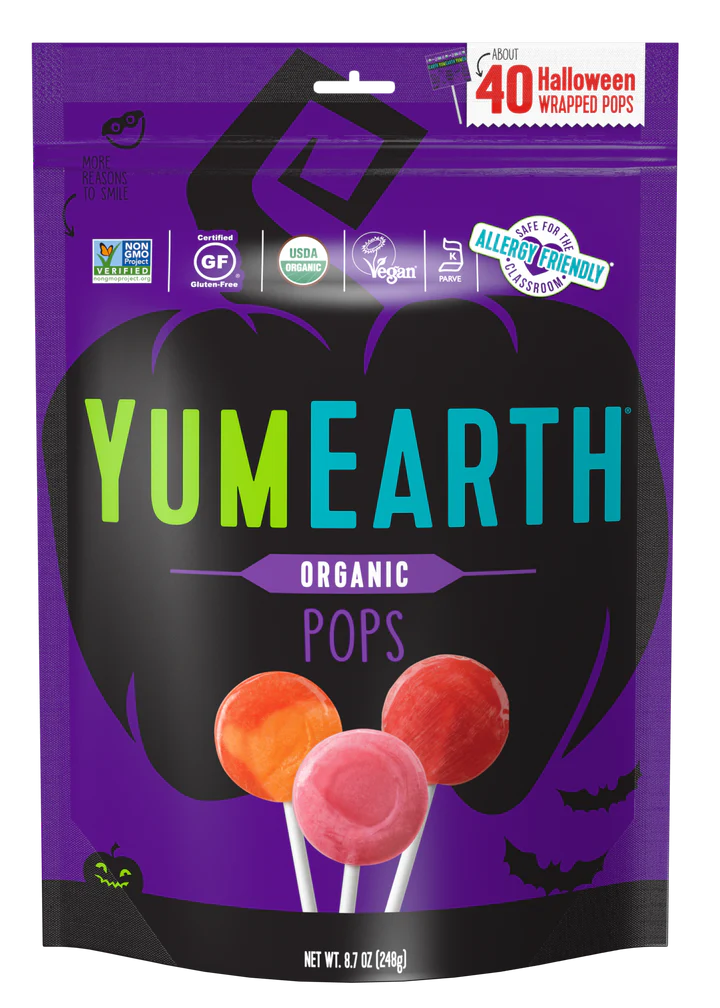Yum Earth - Organic Halloween Pops - Individually Wrapped - 248g